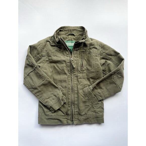 Boy's Vintage L.L. Bean Green Cotton Canvas Lightweight Jacket Size 6 - Picture 1 of 5